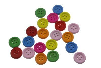 Houten knopen kleurenmix – 1,5 cm – 10 stuks