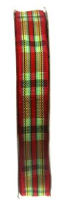Schotse ruit lint 1.2 cm breed rood groen 22 meter rol