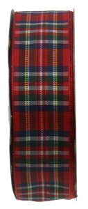 Schotse ruit lint 2.5 cm breed rood 22 meter rol