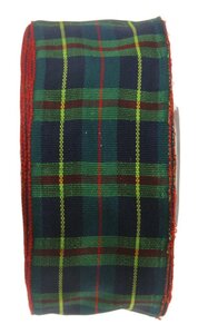 Schotse ruit lint 3.8 cm breed blauw 22 meter rol