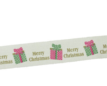 Geurloos uitlijning Blanco Kerstlint merry christmas en kado 20 mm breed - Goedkoop lint, linten  groothandel, organza lint, satijn lint