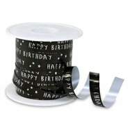 Krullint zwart happy birthday 10 meter