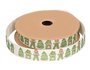 Kerstlint katoen kerstboom, huis gingerbread 15 mm breed rol