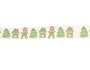 Kerstlint katoen kerstboom, huis gingerbread 15 mm breed rol